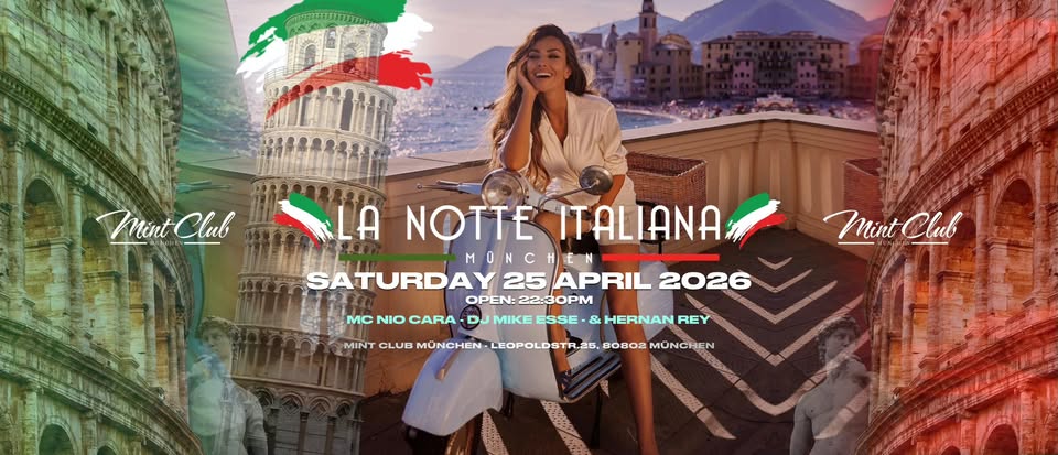 La Notte Italiana! Saturday 25 April 22:30pm