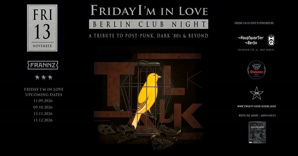 🎶 Friday I’m in Love – A Tribute to Post-Punk · Dark ’80s + Talk Talk | DJs Björn & Wilco
